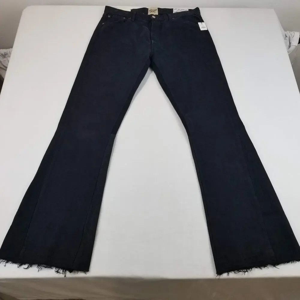Gallery Dept LA Flare Jeans Mens 35x36 Black NWT Made in USA Raw Hem Art to Wear